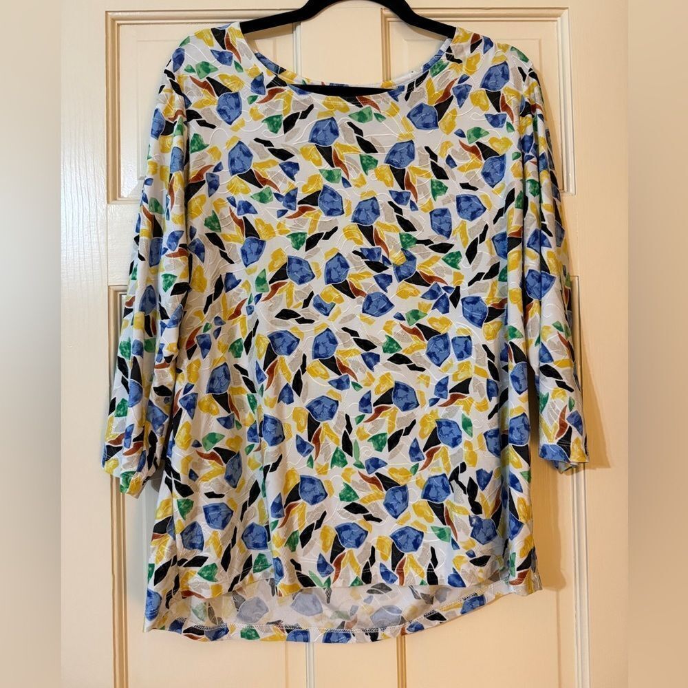 Women’s JM Collection Colorful Geometric Top 0X